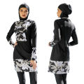 New 3PCS Burkinis Muslim Swimwear Islamic Swimsuits Women Full Cover Modest Swimming Suits Long Sleeve Swimwear Print Beach Wear. 
