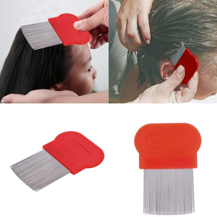 Long Teeth Hair Lice Comb Stainless Steel Flea Nit Dust Removal Super Fine Brush Long Teeth Hair Lice Comb Density Teeth Brush