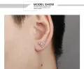 【KuaKe Mall】Qingwen Men's Titanium Steel Triangle Screw for men set ear piercing Stainless steel cool hypoallergenic iareng for men kpop round airing hikaw for boys silver for men on sale. 