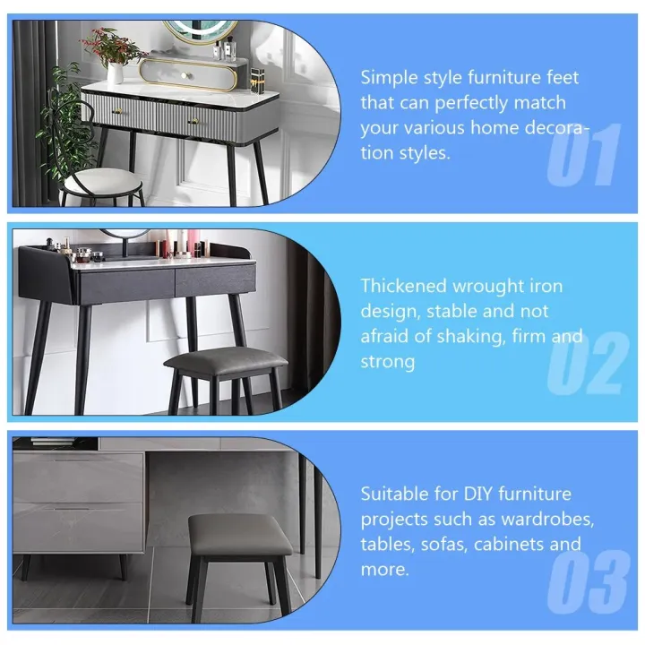 Furniture%20Cabinet%20Legs%20Metal%20Table%20Vanity%20Support%20Feet%20Black%20Tapered%20Stainless%20Steel%20-%20Image%202