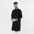 Trendy Panjabi with Black Embroidery Panjabi for Man"s 2024. 