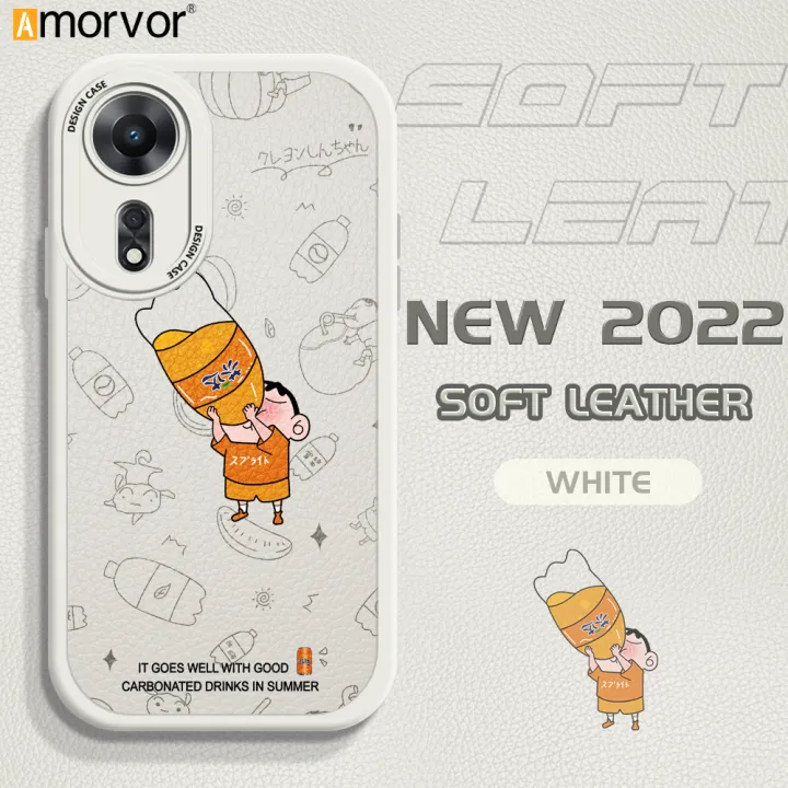 AMORVOR%20for%20OPPO%20A58%205G%20A78%205G%20Back%20Cover%20Summer%20Drink%20Print%20PU%20Leather%20Case%20Soft%20Silicone%20Edge%20Mobile%20Cover%20-%20Image%202