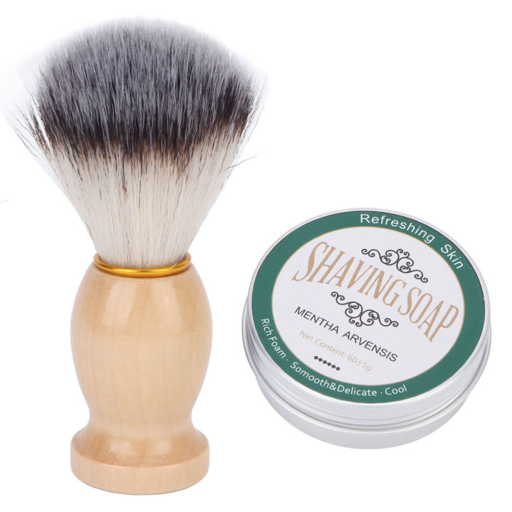 2%20Pcs%2060g%20Shaving%20Soap%20Mint%20Fragrance%20Softening%20Beard%20Men's%20Shaving%20Soap%20Shaving%20Cream%20Shaving%20Brush%20Set%20-%20Image%202