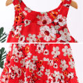 GC Girls Beach Dress Summer Sleeveless Bohemian Floral Printing Princess Dress For 1-7 Years Old Children. 