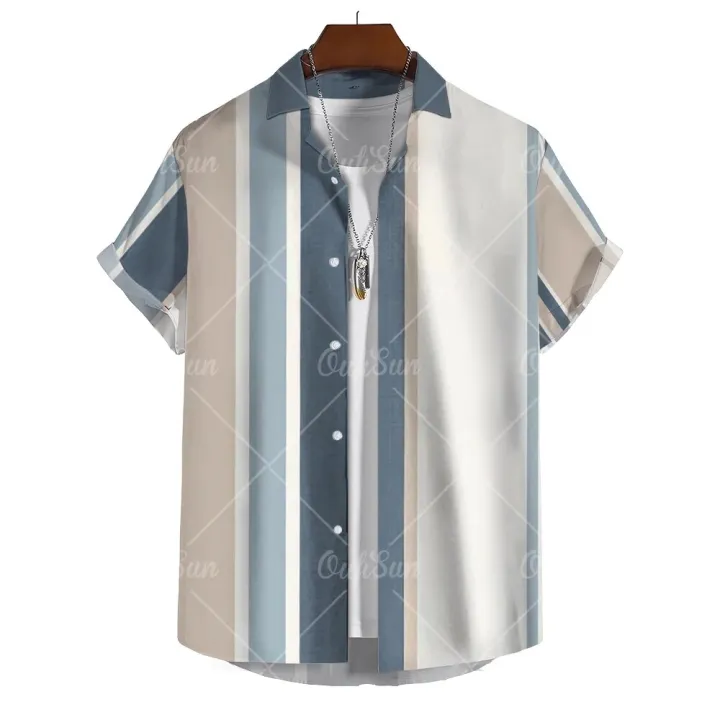 Hawaiian%20Men's%20Colourful%20Striped%20Social%20Camisa%20Short%20Sleeve%20Shirts%20For%20Men%20Casual%20Top%20Oversized%20Tee%20Clothing%20Fashion%20Y2k%20Hot%20-%20Image%206