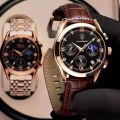 POEDAGAR New Fashion Men Watch Top Brand Luxury Men's Leather Quartz Wristwatch Sports Waterproof Luminous Date Male Clock + Box.