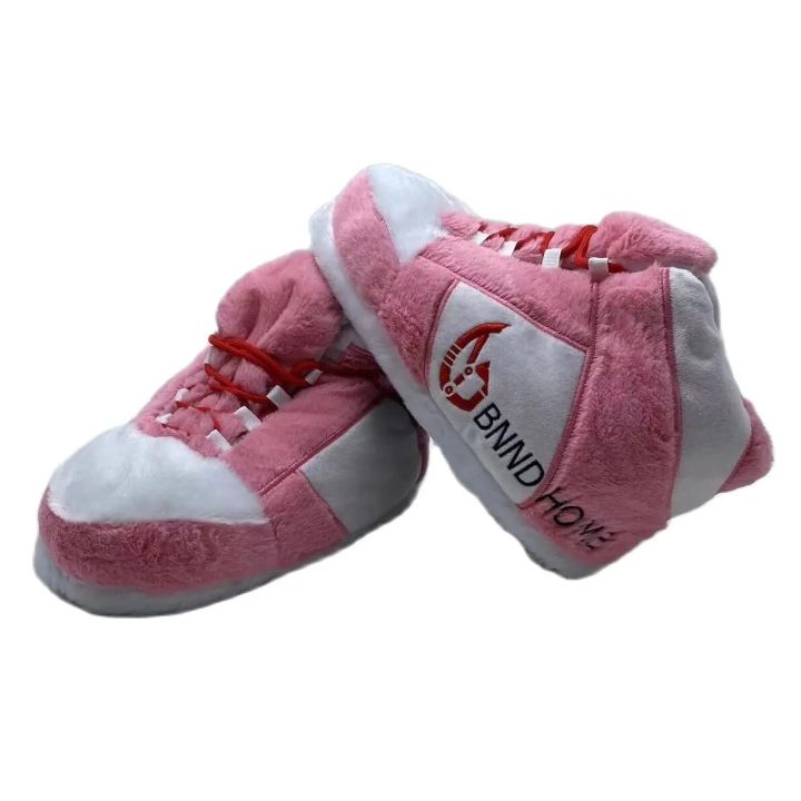 BNNDHOME Winter Warm One Size Sneaker Unisex Indoor Slippers Women Men Bedroom Floor Sliders Home Cotton Shoes