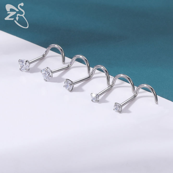 ZS%201%20Piece%201.5/2/2.5/3MM%20Round%20CZ%20Crystal%20Nose%20Stud%2020G%2018G%20Stainless%20Steel%20Nose%20Piercings%20Pin%20L%20Shape%20Nostril%20Piercing%20Jewelry%20-%20Image%204