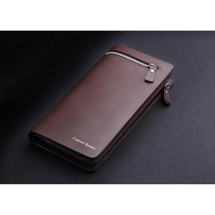 DEABOLAR Men Wallets Classic Long Style Card Holder Quality Zipper Large Capacity Big for Cell phone Wallet