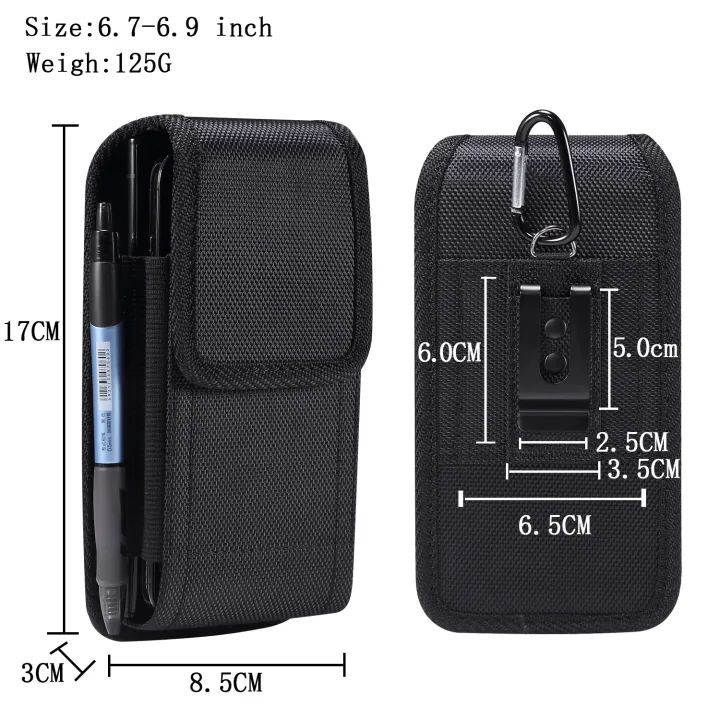 Nylon%20Waterproof%20Dual%20Pouch%202%20Phone%20Belt%20Clip%20Case%20Holder%20For%20iPhone%2015%2014%2013%2012%20Pro%20XS%20Max%207%208%20Plus%20Men%20Tool%20Waist%20Bag%20Holster%20-%20Image%207