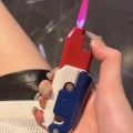 Internet Celebrity Windproof Pink Flame Radish Knife Lighter Retractable Foldable Creative Inflatable Very Silky Decompression.