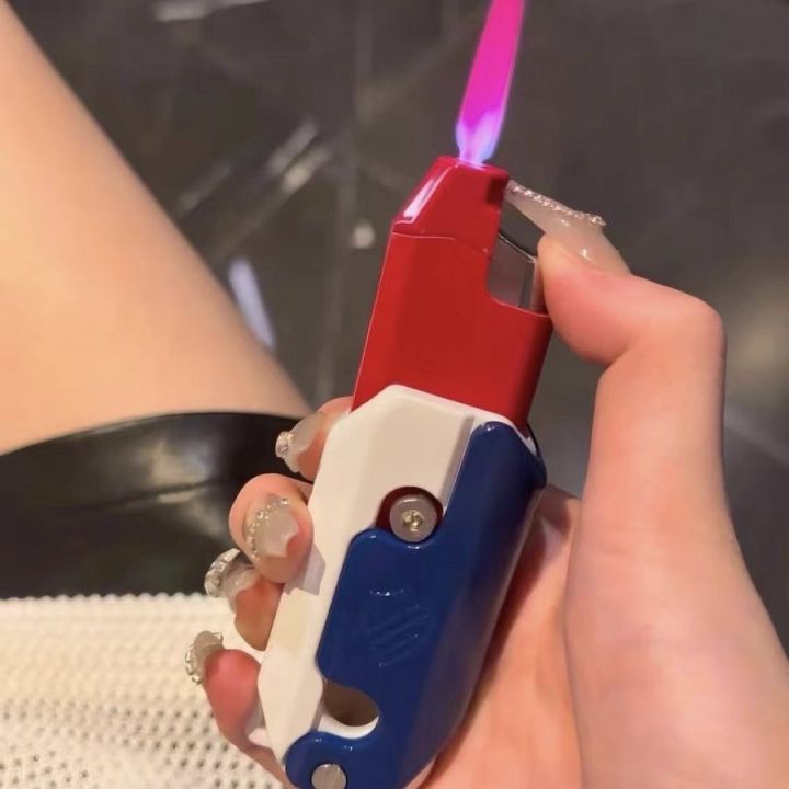 Internet%20Celebrity%20Windproof%20Pink%20Flame%20Radish%20Knife%20Lighter%20Retractable%20Foldable%20Creative%20Inflatable%20Very%20Silky%20Decompression%20-%20Image%203