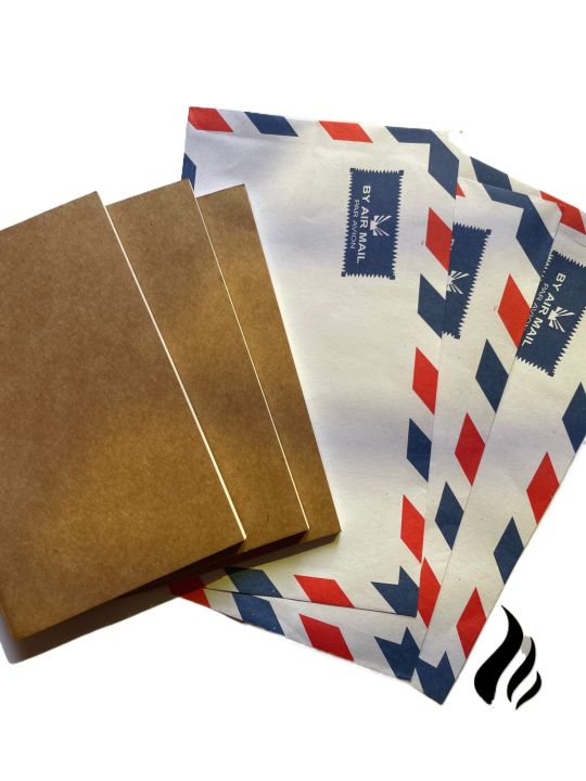 Mailbox Notebook Mini (3) vintage notebooks with (3) airmails (can use for pattern art ...