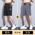 Summer new style Chinese style shorts men's embroidery loose large size straight five-point men's shorts men's sports pants.