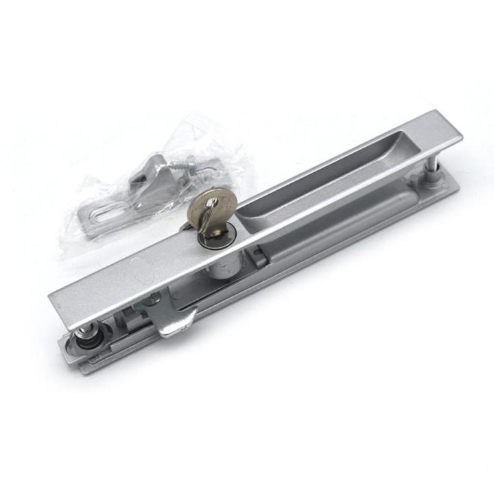 Sliding window & door aluminium Sliding handle lock /key lock / silver colour.2 pcs =1set