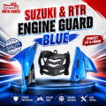 Suzuki, RTR & TVS engine guard for Universal bike Glossy Blue colour 3-part High Quality Havey Plastic Material this engine guard is the perfect addition to your motorcycle. 