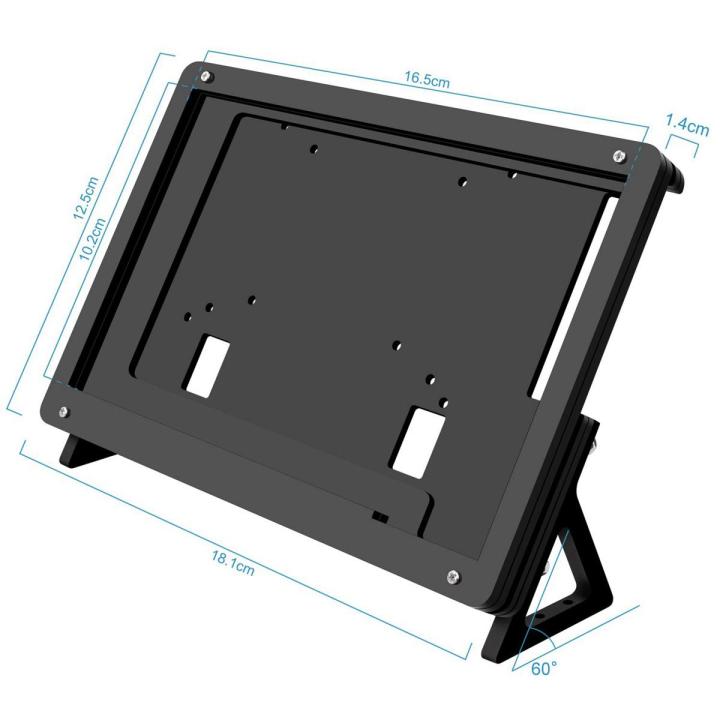 Acrylic Bracket Case for Raspberry Pi-2x display case-Black