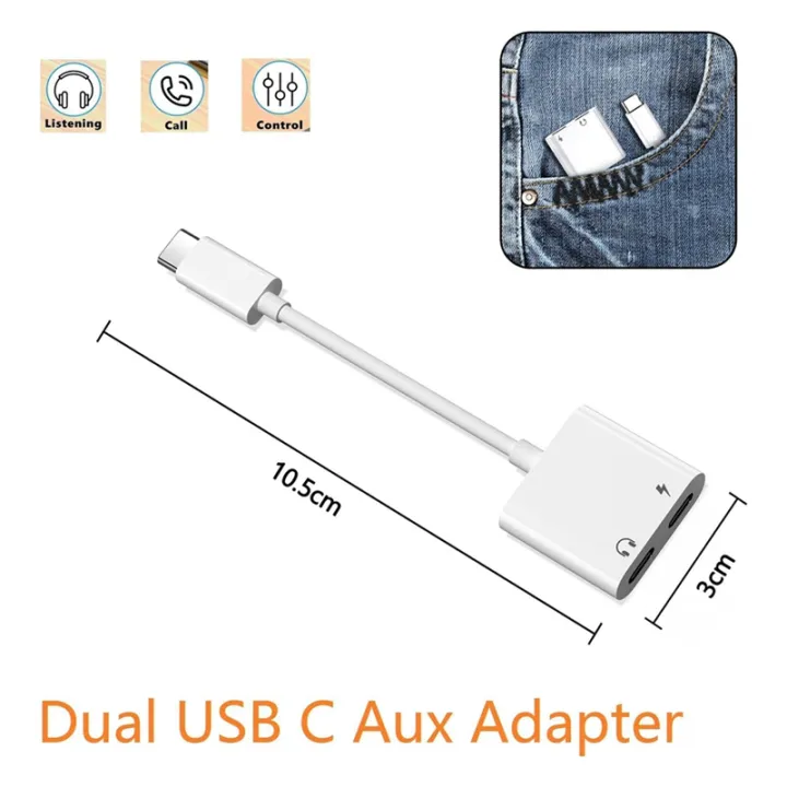 2%20Piece%20USB%20C%20to%20USB-C%20Headphone%20Charger%20Adapter,%202-In-1%20Type%20C%20Audio%20Adapter%20White%20with%20PD%20Fast%20Charging,%20USB%20C%20Splitter%20Dongle%20-%20Image%202