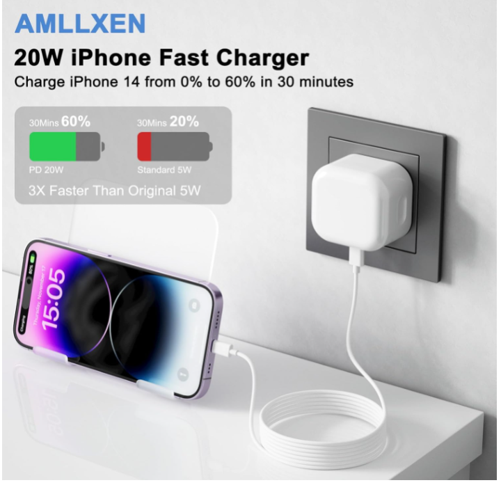 iPhone%20Fast%20Charger,%2020W%20USB%20C%20iPhone%20Charger%20Plug%20with%201M%20Fast%20Charging%20Cable,%20Type%20C%20Fast%20Charger%20Compatible%20with%20iPhone%2014/14%20Plus/14%20Pro/14%20Pro%20Max/13%2012%2011%20X%20XR%20XS%20SE/Pad%20-%20Image%202