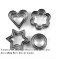 4 পিস/সেট স্টেইনলেস স্টিল কুকি কাটার সেট সাজানোর সরঞ্জাম বিস্কুট ছাঁচ - kitchen accessories. 