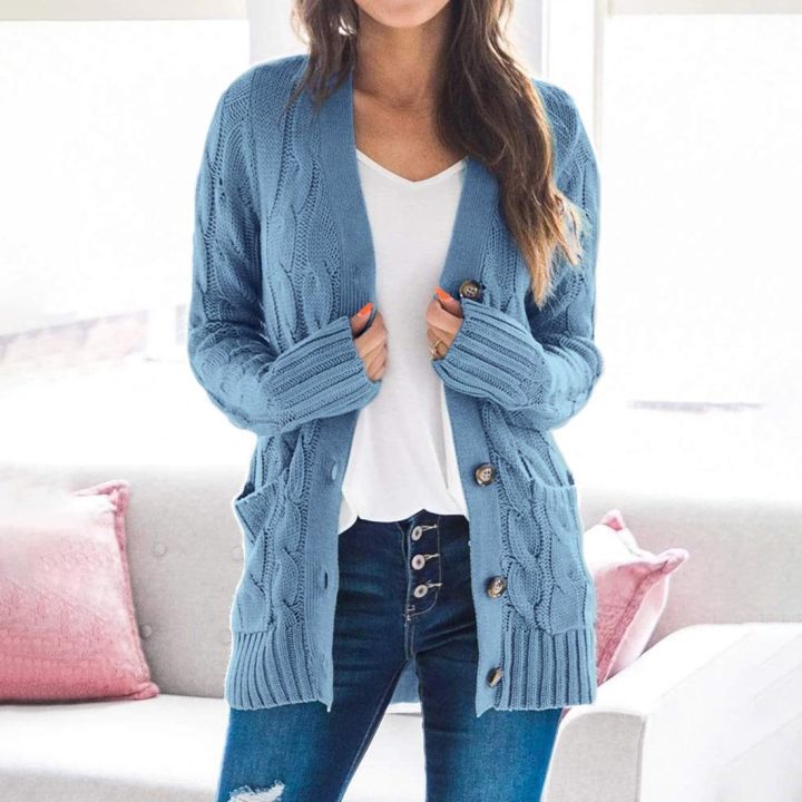 Women%20Casual%20Cardigans%202022%20Fall%20Winter%20Twsited%20Sweater%20Cardigan%20Button%20Up%20Knitted%20Jackets%20Oversized%20Sweater%20Tops%20-%20Image%203