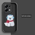 Tokifu For Redmi Note 13 Pro 4G With DIY Cute Puppy Sticker - Step Lens Full Pack Thickened Anti-Drop Silicone Phone Case. 