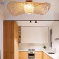 Bamboo Ceiling Light Fixture Lamp E27 Base Rustic for Passway Living Room 65cm. 