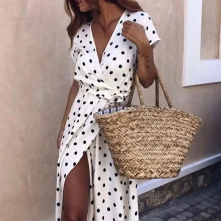 Summer%20Ladies%20Long%20Split%20Dress%20Polka%20dot%20Beach%20Dress%20Maxi%20Dress%20Women%20Evening%20Party%20Dress%20Floor-length%20Beach%20Hobo%20Sundress%20-%20Image%202