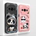 Panda Case For Redmi A3 4G Full Coverage Cute Bumper Soft Smooth Liquid Silicone Funda Model 23129RN51X Shockproof Back Covers. 