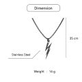 New Black  Stainless Steel  Lightning Bolts Necklace Chain For Men. 