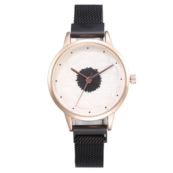 Fashion%203D%20Flower%20Alloy%20Flower%20Milan%20Mesh%20Belt%20Magnetic%20Buckle%20Quartz%20Watch%20Women's%20Casual%20Fashion%20Watch%20-%20Image%208