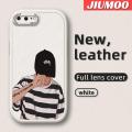 JIUMOO For iPhone 7 Plus iPhone 8 Plus Case Fashion Cool Tide Boy Men Thin New Design Leather Soft Back Cover Camera Protection Cases Shockproof Casing.