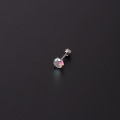 【TianYu Mall】1Pc 2-5mm Korean Personality Color Round Zircon Gold Plated Earrings.