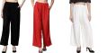 Set Of 3 Solid Cotton Relaxed Women Plazo Pants Wear For Ladies. 