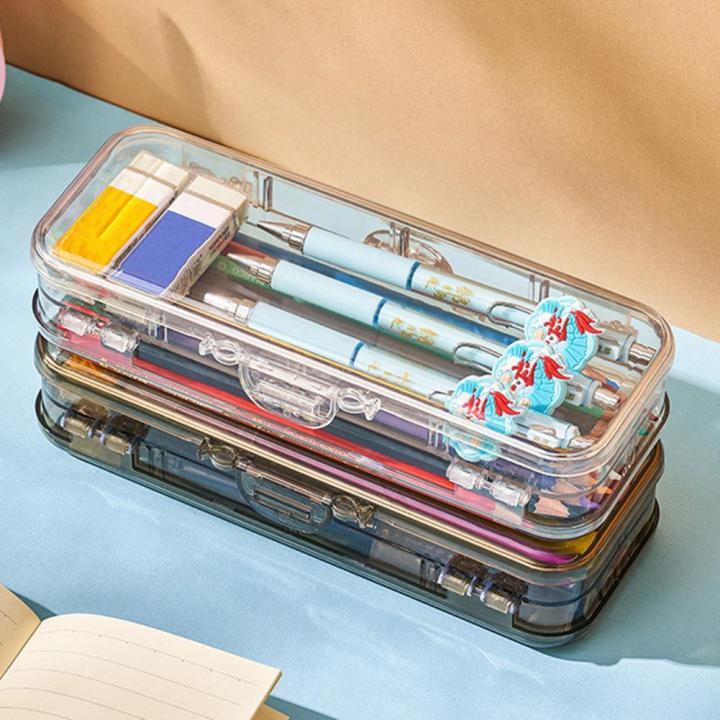 2Layer%20PP%20Plastic%20Transparent%20Pencil%20Case%20Double%20Layer%20Multifunction%20Pen%20Stationery%20Box%20Kids%20Large%20Capacity%20Storage%20Organizer%20-%20Image%204
