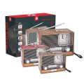 KTF-1647 Bluetooth, AUX, USB, TF Card & FM/AM/SW 8 Band Radio Supported Speaker With Clock & LED Flashlight.