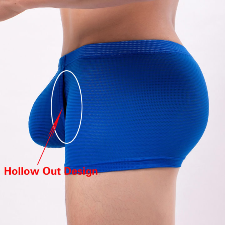 Men Boxer Underwear Bulge Open Front Large Pouch Men Panties Mesh Man Hole Underpants Men Lingerie Boxershorts Hombre