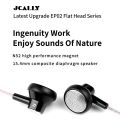 JCALLY EP02 Flat Head Wired Earphone with Mic HIFI Dynamic Stereo Headphone with 3.5mm 5N OFC Cable Music Gaming Headset. 