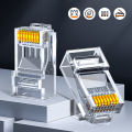 Crystal Metal CAT5e RJ45 Connector 8P8C Modular Ethernet Cable RJ 45 Ends Ethernet Cable Crimp Connectors UTP Network Plug. 