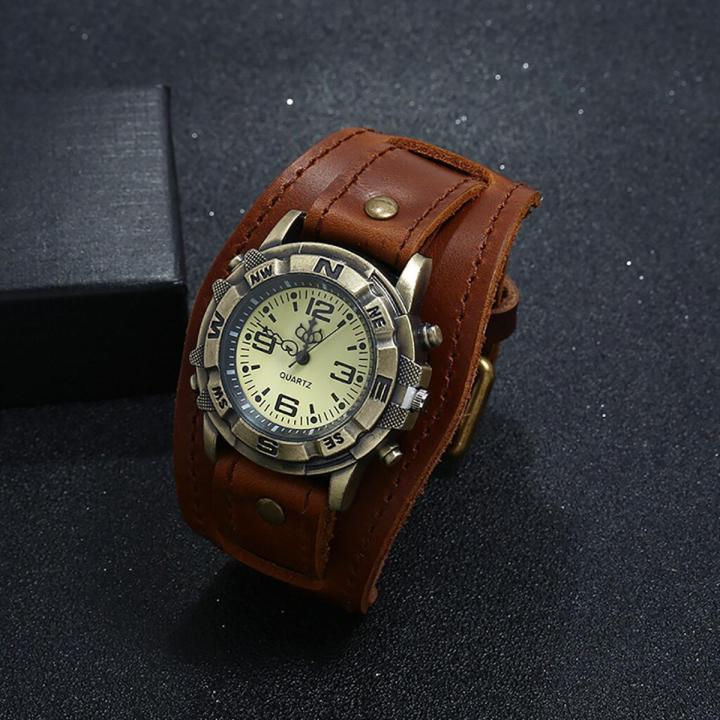 Retro Men's Punk Watches Men's Quartz Wrist Watches Classic Leather Strap Watches Clock Relogio Masculino Reloj Hombre Top Brand