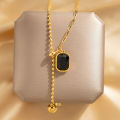 Luxury 18k Gold Stainless Steel Zircon Heart Locket Pendant Necklace Women Non Tarnish Cat Planet Necklace. 