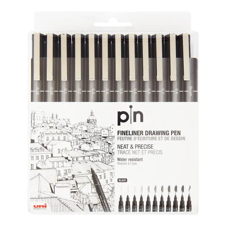 Uni%20Pin%20Fine%20Line%20Pens%2012%20Set,%20Black%20-%20Image%202