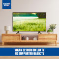 Vikan 32'' 4k HD Video Supported Basic LED Television - Black. 