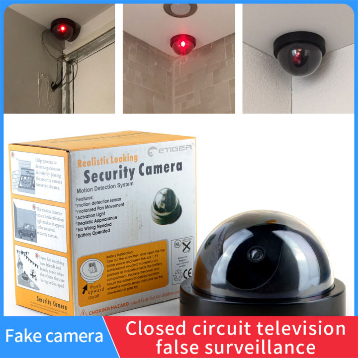 security camera surveillance cctv false hemisphere with lights simulation camera camaras de seguridad para el hogar