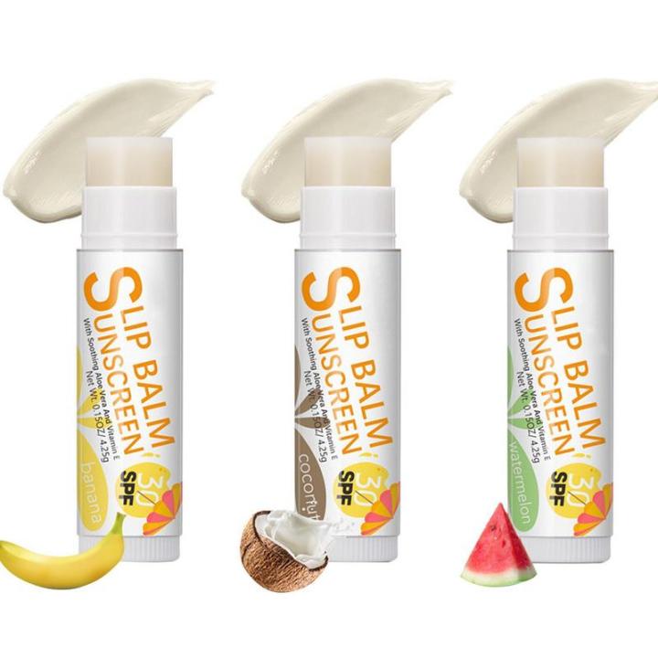 Sunscreen Lip Balm SPF 30 Fruit Flavor Lip Balm Sticks Super Soft Hydrating And Sunscreen Lip Balm For Long-Lasting Moisture