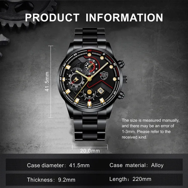 DEYROS%20Relo%20Men%20Black%20Stainless%20Steel%20Watch%20Analog%20Quartz%20Calendar%20Watch%20for%20Men%20-%20Image%205
