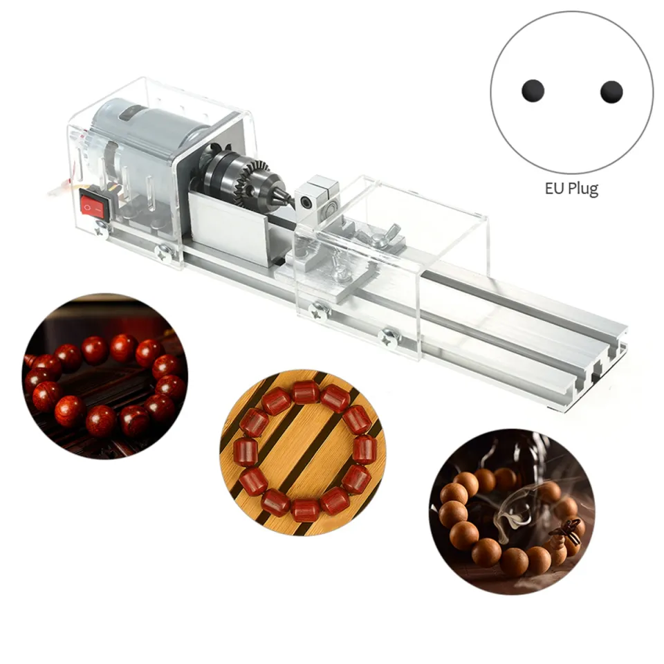 Mini Wood Lathe Machine - 96W DIY Woodworking Lathe For Beads & Small Projects
