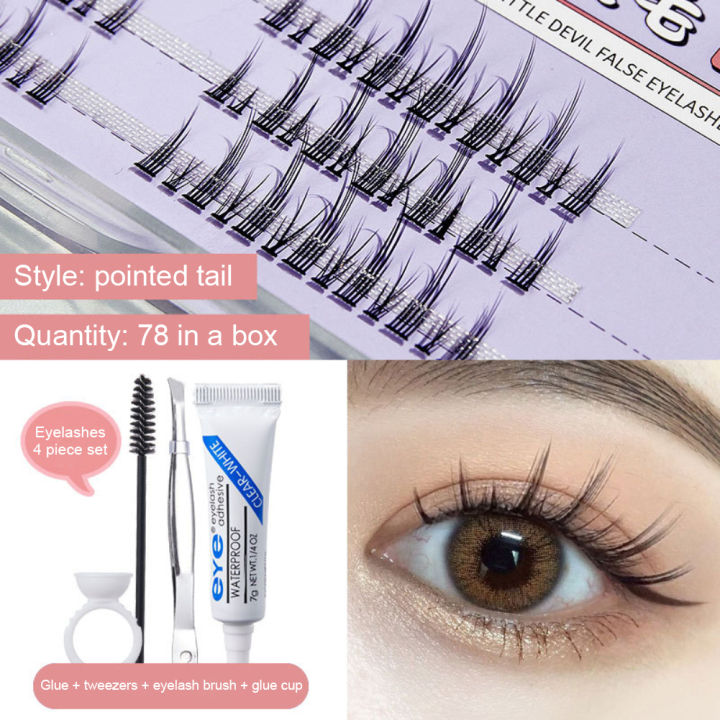 False Eyelashes Natural Single-cluster Eyelashes 3d Mink Lashes Soft Eyelash Extension Makeup Kit