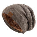 Label decor Winter hats Comfortable Warm Casual Beanie cap Winter Knitted lined hats for Outdoor activities Cold weather Skiing and snowboarding wear Men and women. 