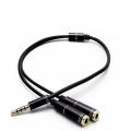 Stereo Splitter Cable 2 in 1 Female to Male Audio Line 3.5mm Audio Splitter For Headset Microphone MP3 MP4.